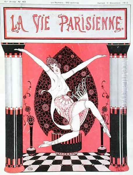 The arrival of the 'Bedonette' dance, front cover of La Vie Parisienne, 6th December, 1913 Oil Painting by Armand Vallee