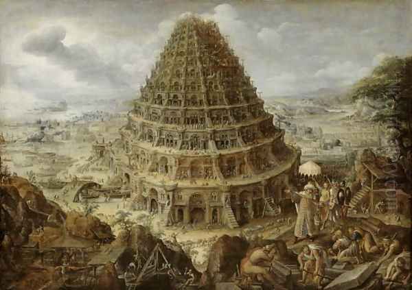 The Building of the Tower of Babel, 1595 Oil Painting by Marten Van Valckenborch I