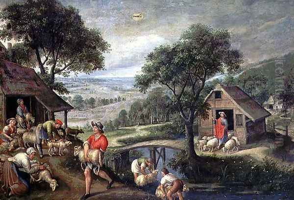 Parable of the Good Shepherd, c.1580-90 Oil Painting by Marten Van Valckenborch I