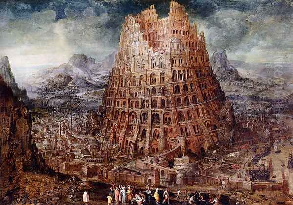 Tower Of Babel Oil Painting by Marten Van Valckenborch I