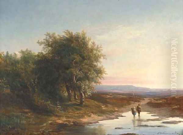 The evening stroll Oil Painting by Hendrik-Dirk Kruseman van Elten