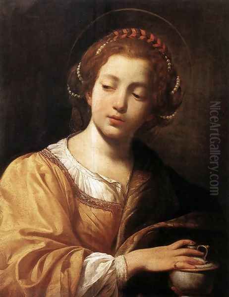 St Catherine 1614-15 Oil Painting by Simon Vouet