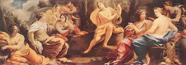 Parnassus or Apollo and the Muses c. 1640 Oil Painting by Simon Vouet