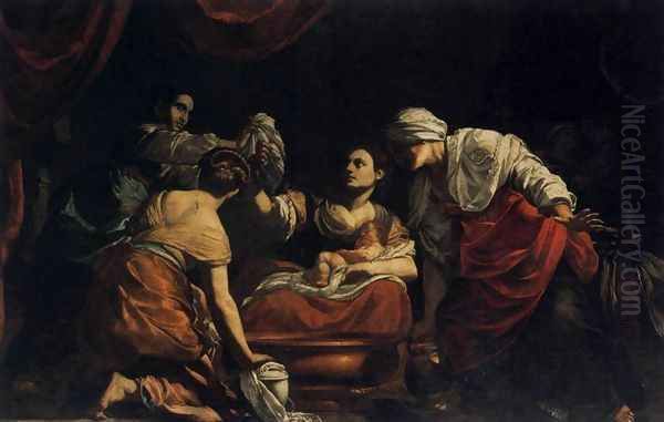 Birth of the Virgin c. 1620 Oil Painting by Simon Vouet