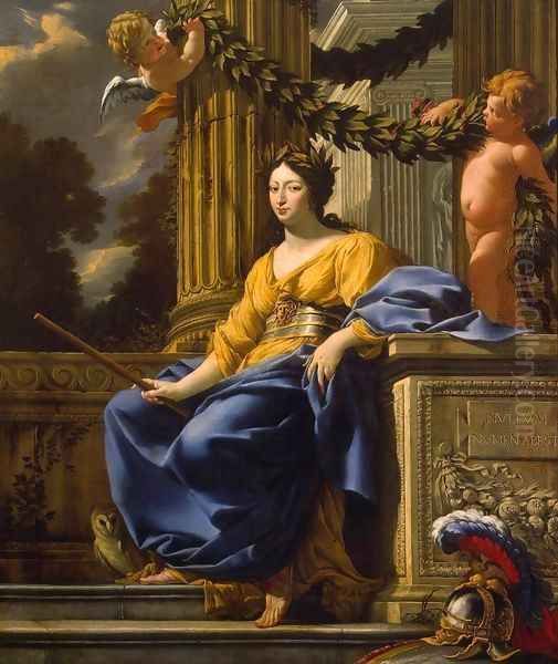 Allegorical Portrait of Anna of Austria as Minerva Oil Painting by Simon Vouet