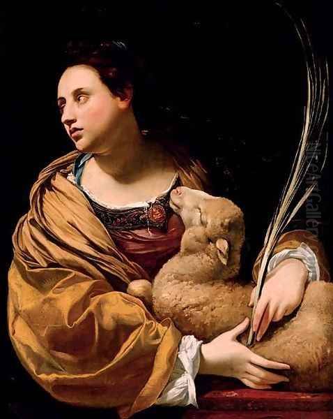 Saint Agnes Oil Painting by Simon Vouet