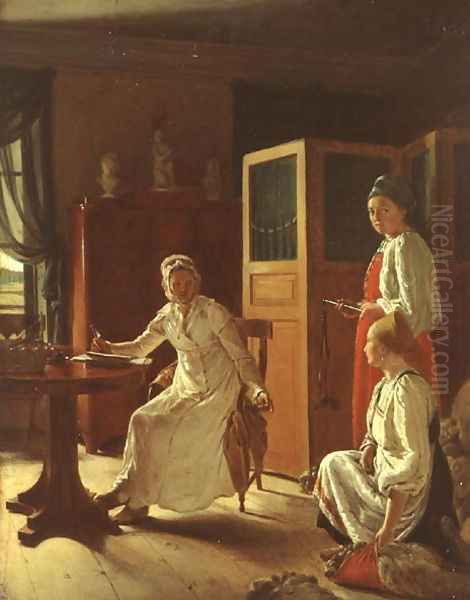 Morning of the Lady of the the Manor, 1823 Oil Painting by Aleksei Gavrilovich Venetsianov