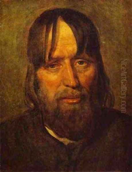 Head Of An Old Peasant 1825 Oil Painting by Aleksei Gavrilovich Venetsianov