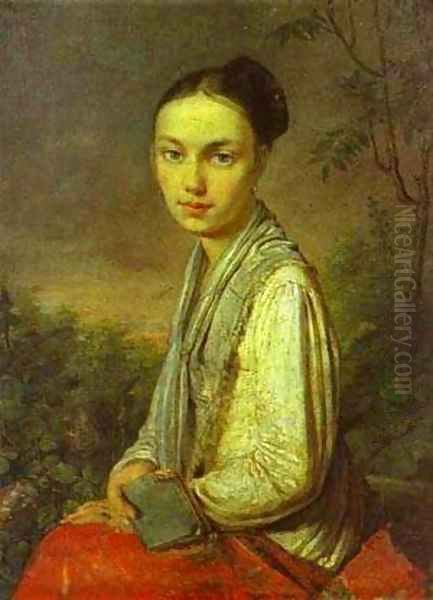 Portrait Of Vs Putyatina 1815-1816 Oil Painting by Aleksei Gavrilovich Venetsianov