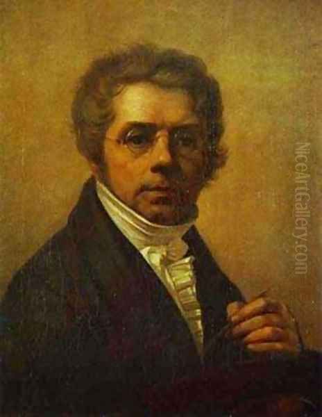 Self Portrait 1811 Oil Painting by Aleksei Gavrilovich Venetsianov