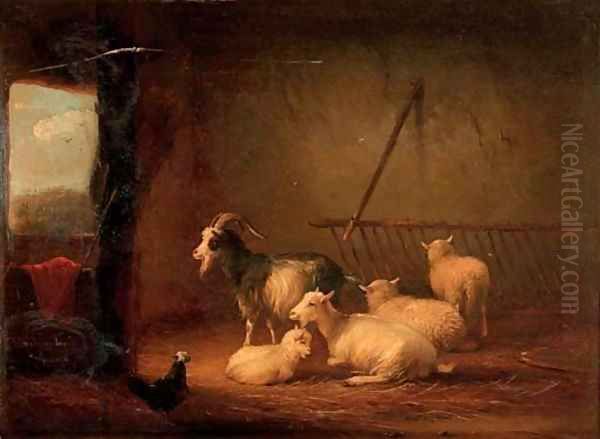 In the barn Oil Painting by Franz van Severdonck