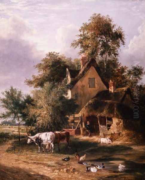 Farmyard Scene Oil Painting by George Vincent