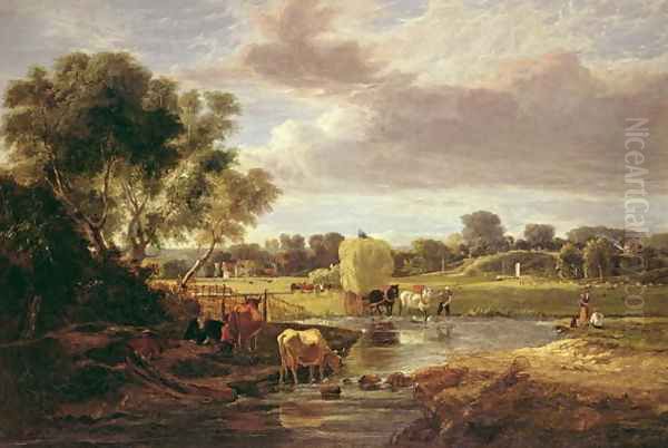 Trowse Meadows, Near Norwich, 1828 Oil Painting by George Vincent