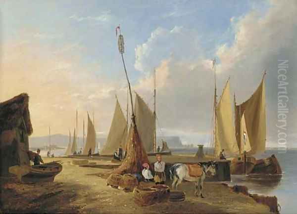 View of the Needles, Isle of Wight, from Christchurch Oil Painting by George Vincent