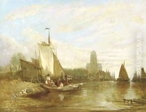 Shipping in the harbour of Dordrecht by George Vincent