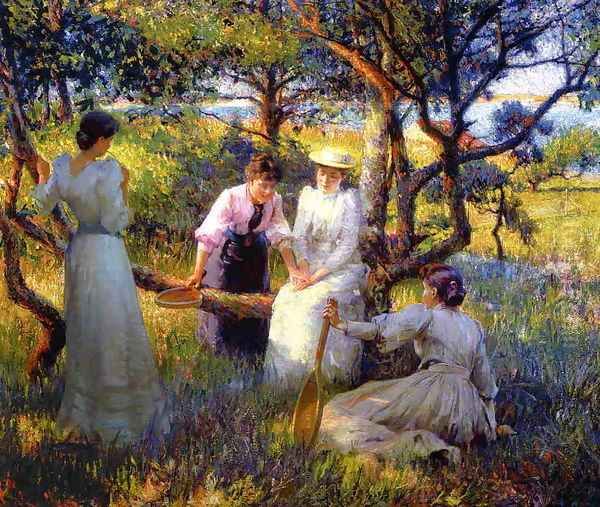 The Ring Oil Painting by Robert William Vonnoh