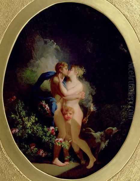 Venus and Adonis Oil Painting by Jacques-Antoine Vallin