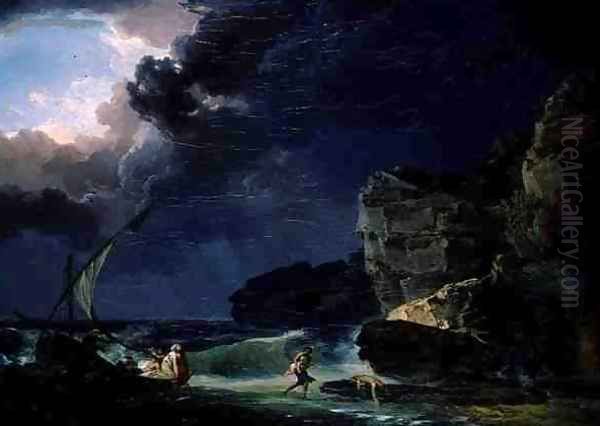 The Wreck, 1795 Oil Painting by Jacques-Antoine Vallin