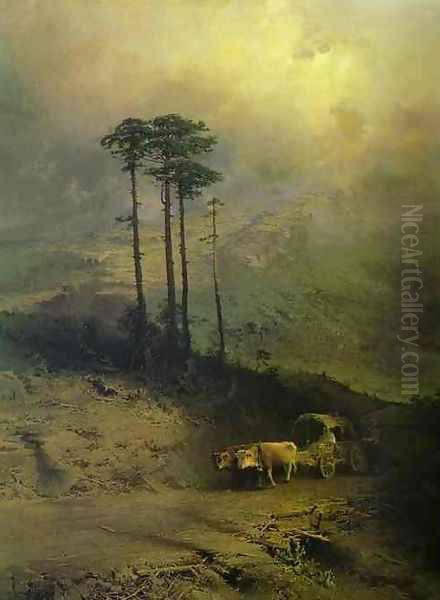 In the Mountains of the Crimea, 1873 Oil Painting by Feodor Alexandrovich Vasilyev