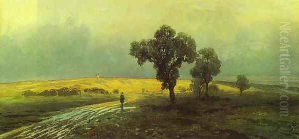 After a Heavy Rain. 1870 Oil Painting by Feodor Alexandrovich Vasilyev