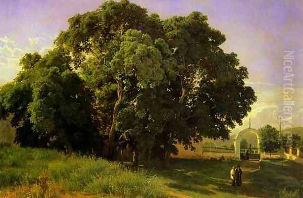 Near a Church, Valaam, 1867 Oil Painting by Feodor Alexandrovich Vasilyev