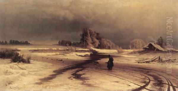 Thaw 1871 Oil Painting by Feodor Alexandrovich Vasilyev