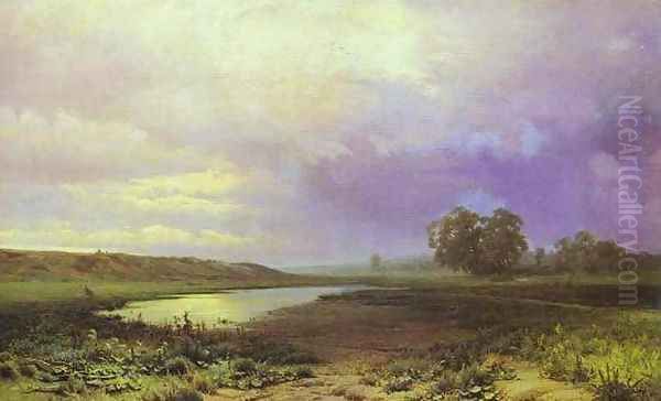 Wet Medow 1872 Oil Painting by Feodor Alexandrovich Vasilyev