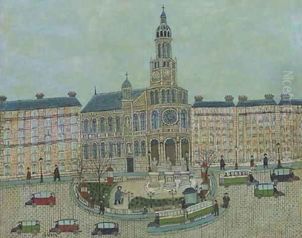 Paris, L'Eglise de la Trinite Oil Painting by Louis Vivin