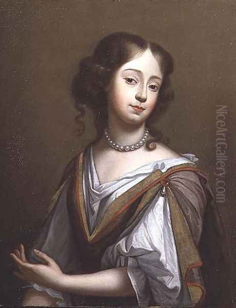 Portrait of Elizabeth, Lady Narborough 1658-78 c.1678 Oil Painting by Simon Pietersz. Verelst