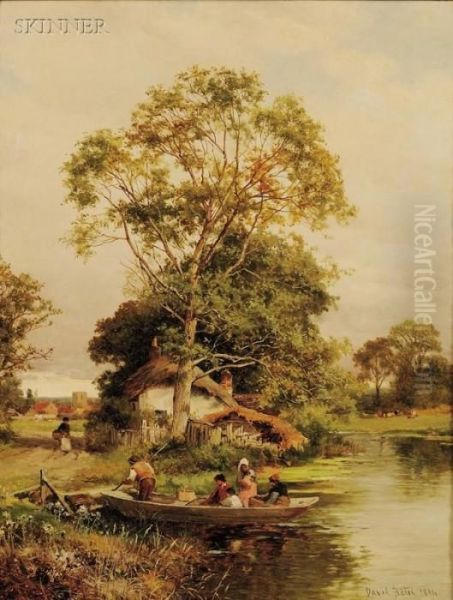 River Landscape Oil Painting by David Bates