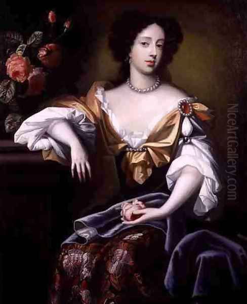 Portrait of Mary of Modena 1658-1718, c.1680 Oil Painting by Simon Pietersz. Verelst