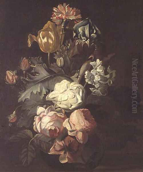 Still Life of Flowers Oil Painting by Simon Pietersz. Verelst