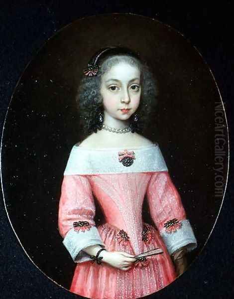 Portrait of a Young Girl with a Fan Oil Painting by Wallerant Vaillant