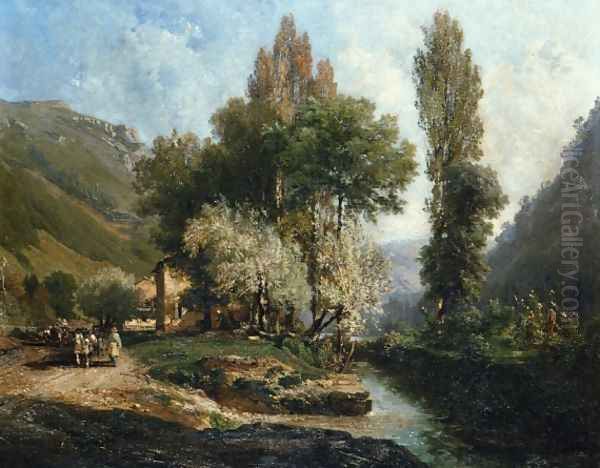 Saint Rambert in Bugey Oil Painting by Alexandre-Rene Vernon