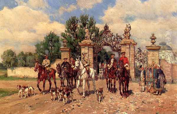 The Departure Oil Painting by Wilhelm Velten