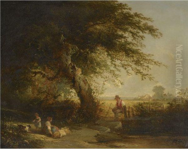 Autumn Oil Painting by Henry John Boddington