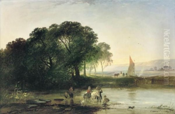 Morning On The River Ouse Oil Painting by Henry John Boddington