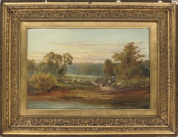 On The Trent Near Newark Oil Painting by Henry John Boddington