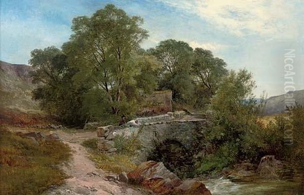 Fishermen On A Bridge Oil Painting by Henry John Boddington