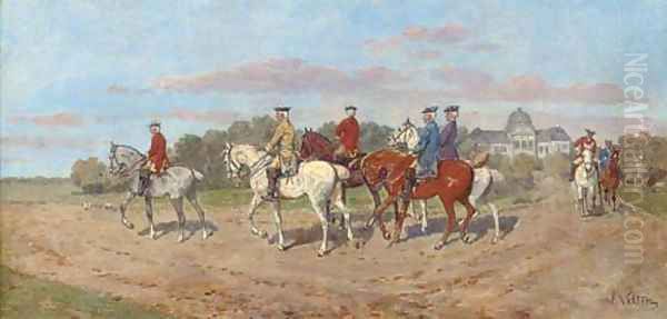 Riding out Oil Painting by Wilhelm Velten