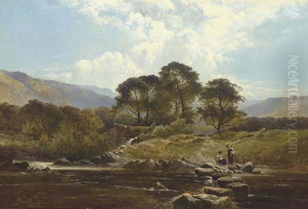 The Way To The Mill, North Wales Oil Painting by Henry John Boddington