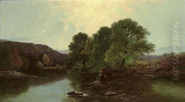 The Stepping Stones Oil Painting by Henry John Boddington