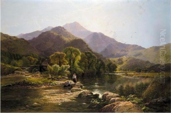 On The Hills, North Wales Oil Painting by Henry John Boddington