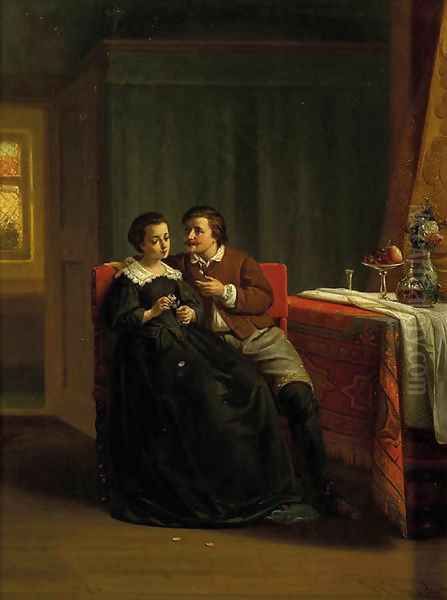 The suitor Oil Painting by Johannes Christoffel Vaarberg