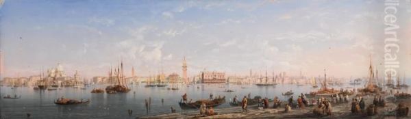 Veduta Panoramica Di Venezia Oil Painting by Carlo Bossoli