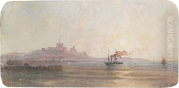 Gaeta Oil Painting by Carlo Bossoli