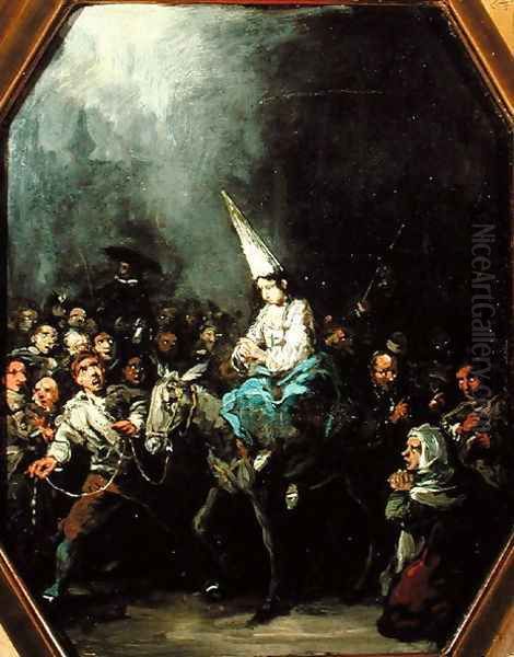 A Woman Damned by The Inquisition Oil Painting by Eugenio Lucas Velazquez