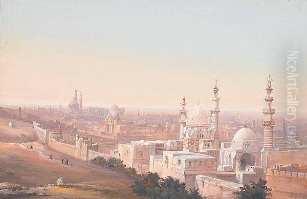 View Of Cairo Looking West Oil Painting by Carlo Bossoli