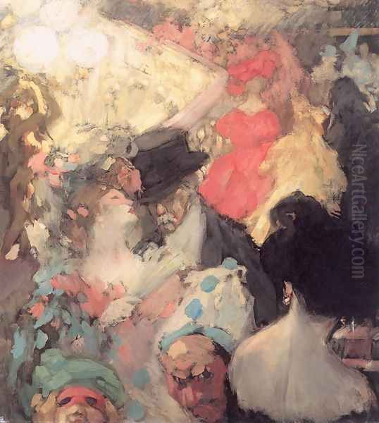 Fancy-dress Ball 1907 Oil Painting by Janos Vaszary