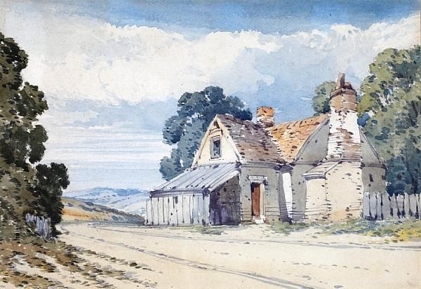 A Roadside Cottage Oil Painting by John Callow